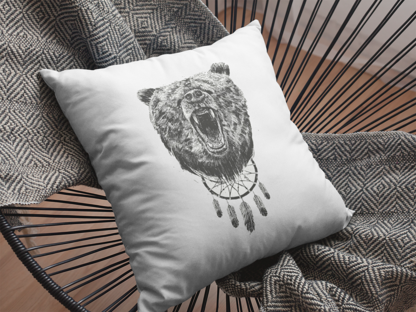 The Bear  Printed Cushion