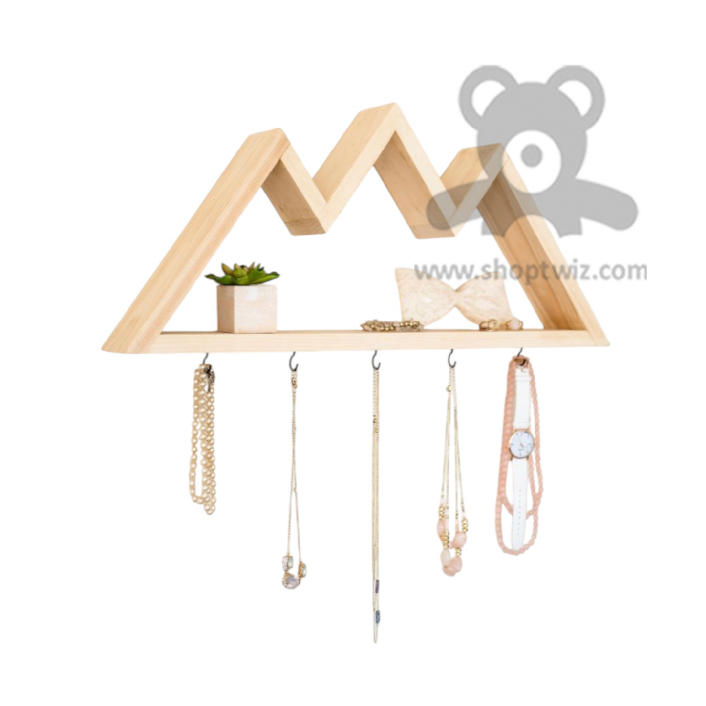 ShopTwiz Wooden House Wall Pot Stand for Decoration