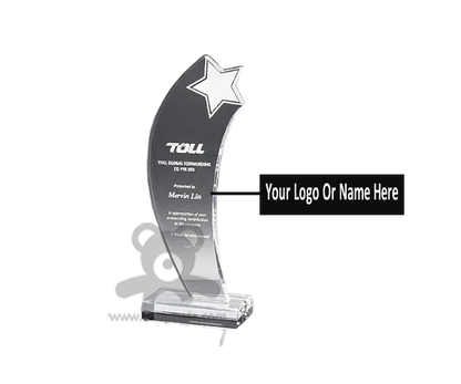 ShopTwiz Customized Shooting Star Trophy – Personalized Logo & Name Corporate Gift