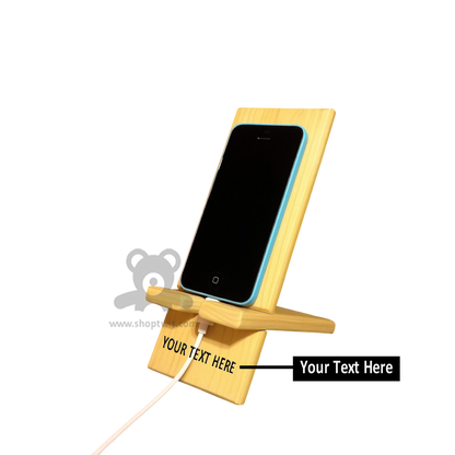 ShopTwiz Customized Wooden Mobile Stand – Personalize with Logo or Name | Elegant Corporate Gift