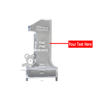 ShopTwiz Customized Number Acrylic Award – Personalize with Logo or Name | Elegant Corporate Recognition Gift