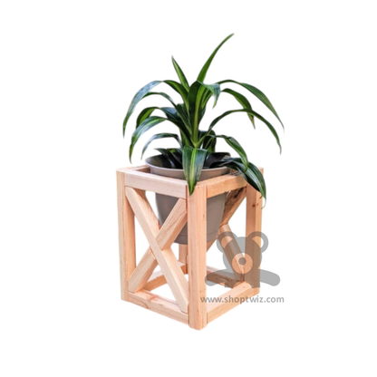 ShopTwiz Wooden Design Pot Stand for House & Office