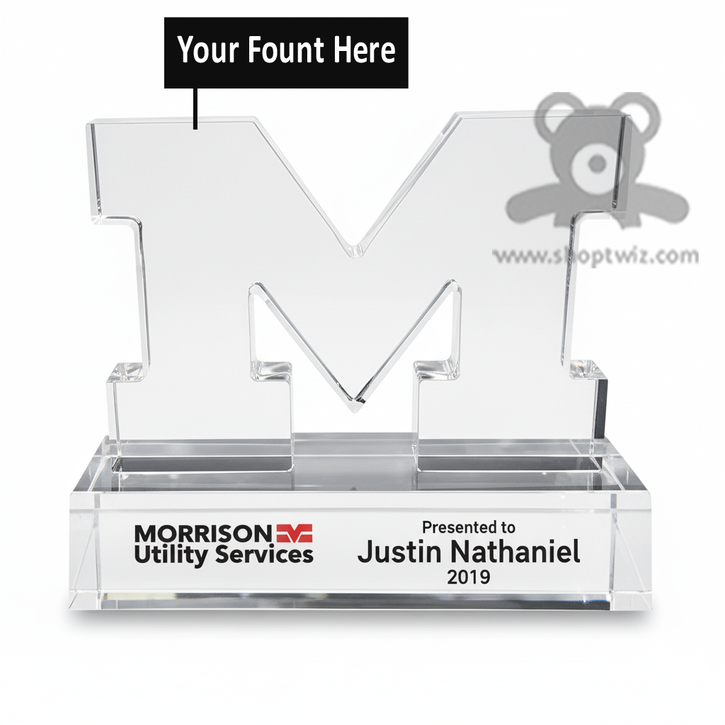 ShopTwiz Customized Crystal Letter – Personalized Logo & Name Corporate Gift