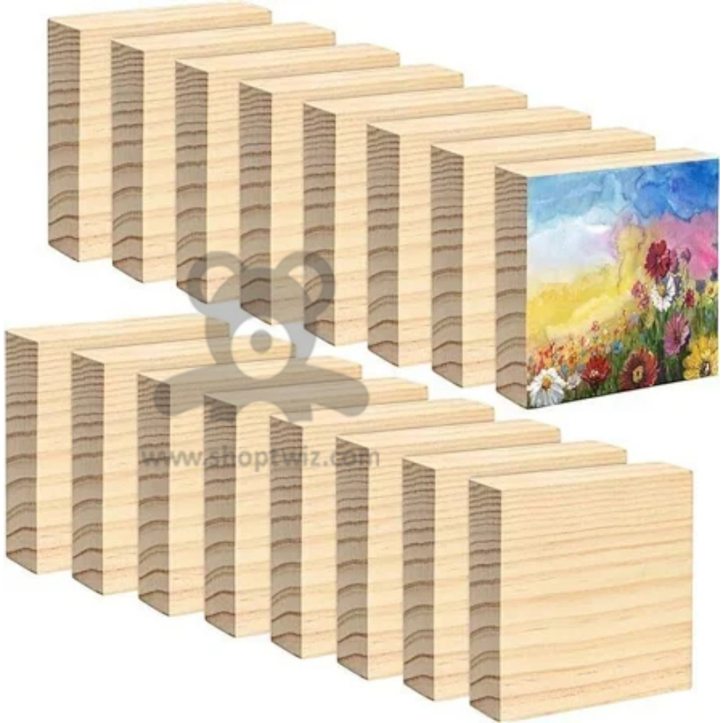 ShopTwiz Wooden Wood Blocks for Crafts, Pine Wood Board