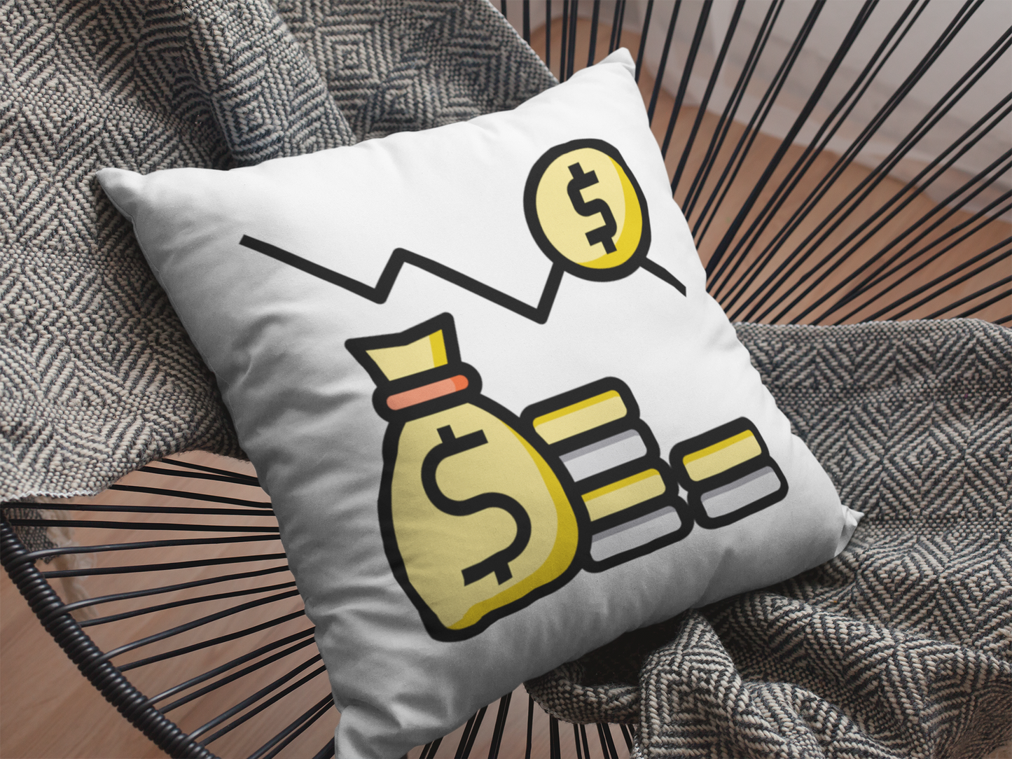 Stock Market Printed Cushion