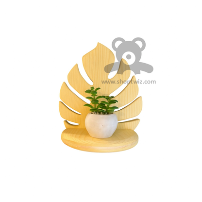 ShopTwiz Wooden Plant Stand Hanging Shelf Monstera