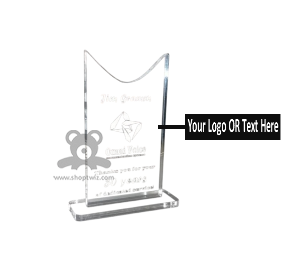 ShopTwiz Customized Acrylic Award Trophy – Personalized Logo & Name Corporate Gift