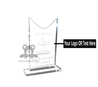 ShopTwiz Customized Acrylic Award Trophy – Personalized Logo & Name Corporate Gift