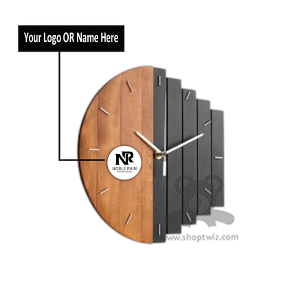 ShopTwiz Customized Wooden Clock – Personalized Logo & Name Corporate Gift
