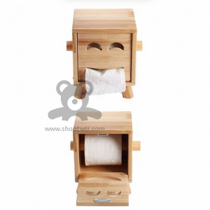 ShopTwiz Wooden Tissue Paper Holder for Bathroom