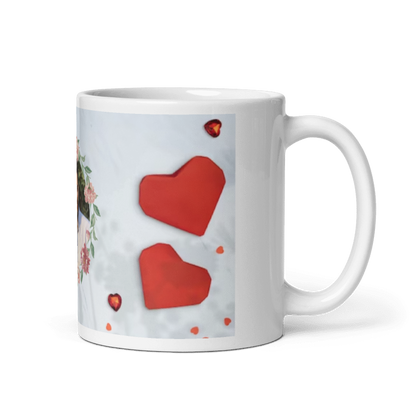 Customized Coffee Mug - Add Your Own Photo - Flower Pattern