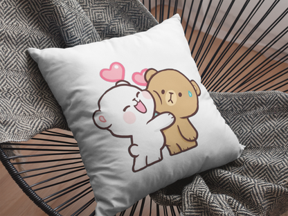 Mocha Bear Printed Cushion