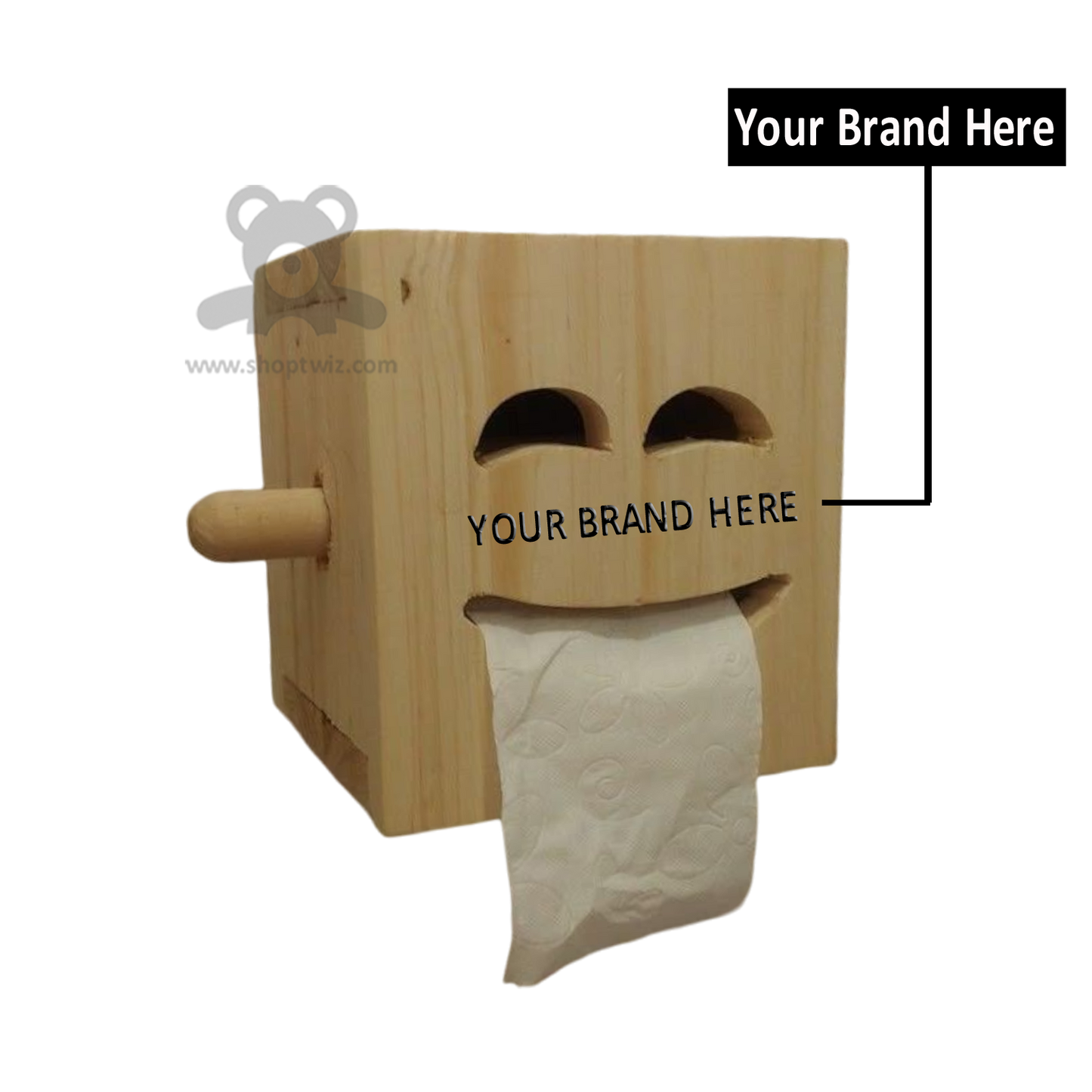ShopTwiz Customized Wooden Tissue Paper Holder – Personalize with Logo or Name | Elegant Corporate Gift