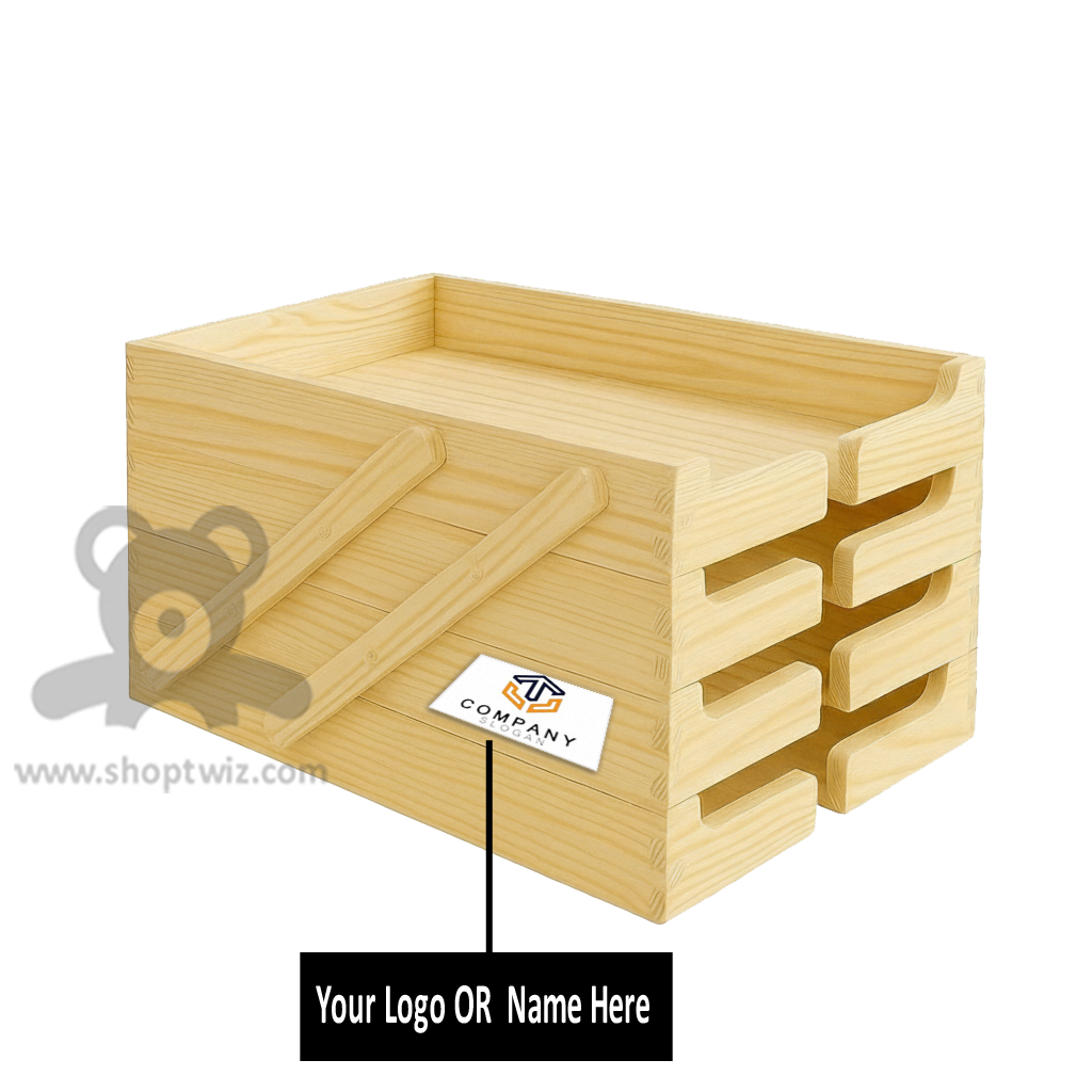 ShopTwiz Customized Wooden Basket – Personalize with Logo or Name | Elegant Corporate Gift