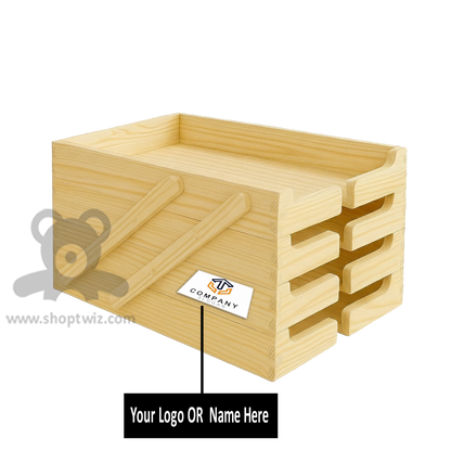 ShopTwiz Customized Wooden Basket – Personalize with Logo or Name | Elegant Corporate Gift