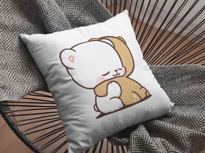 Mocha Bear Printed Cushion