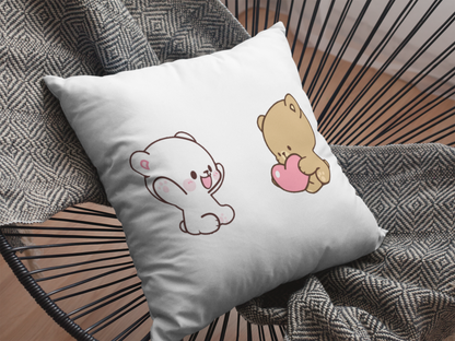 Mocha Bear Printed Cushion