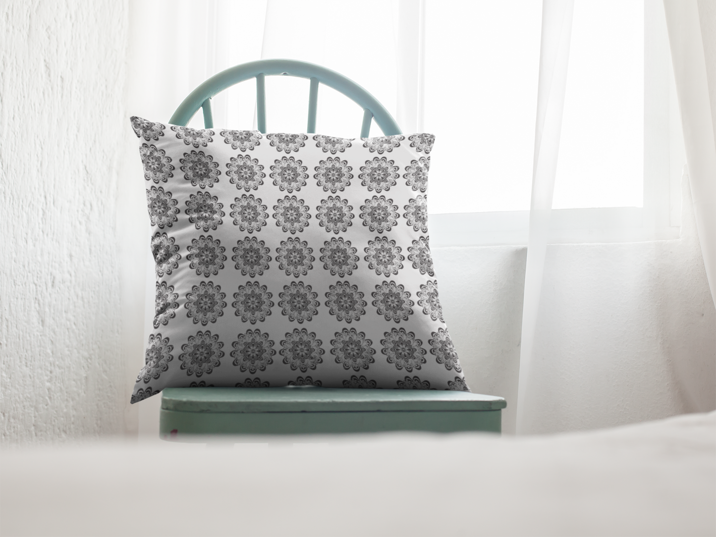 Printed Ethnic Cushion Cover with Filler Included ( 12 inch x 12 inch )