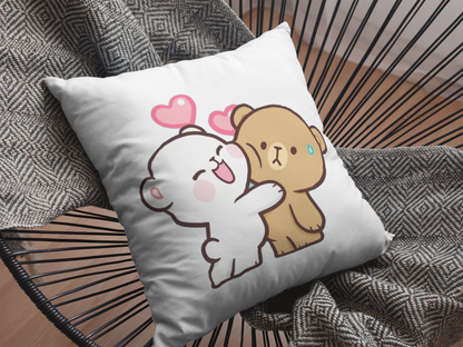 Mocha Bear Printed Cushion