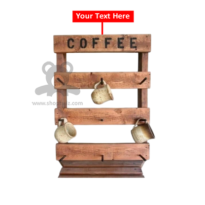 ShopTwiz Customized Wooden Coffee Stand – Personalize with Logo or Name | Elegant Corporate Gift