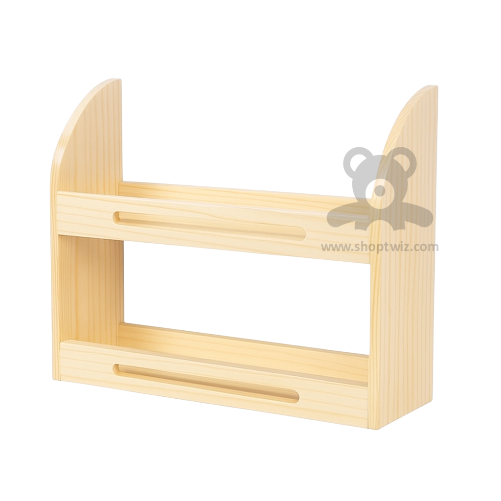 ShopTwiz Wooden Kitchen Spice Rack with 2 Levels