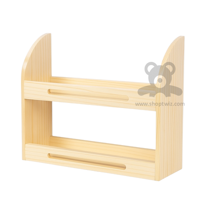 ShopTwiz Wooden Kitchen Spice Rack with 2 Levels