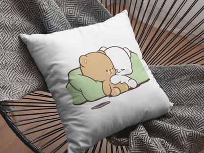 Mocha Bear Printed Cushion