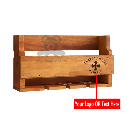 ShopTwiz Customized Wooden Wine Rack – Personalize with Logo or Name | Elegant Corporate Gift