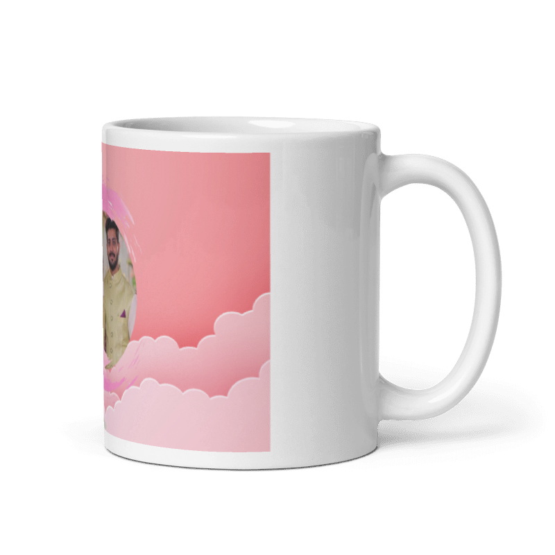 Customized Coffee Mug - Add Your Own Photo - Pink Background Design