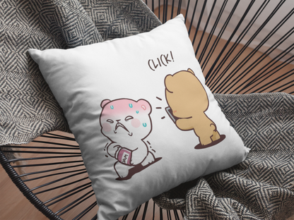 Mocha Bear Printed Cushion