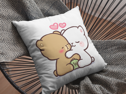 Mocha Bear Printed Cushion