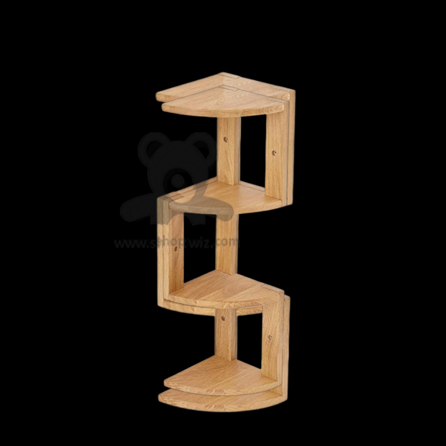 ShopTwiz Wooden Corner Stand for Books and Pots