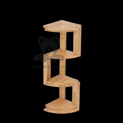 ShopTwiz Wooden Corner Stand for Books and Pots