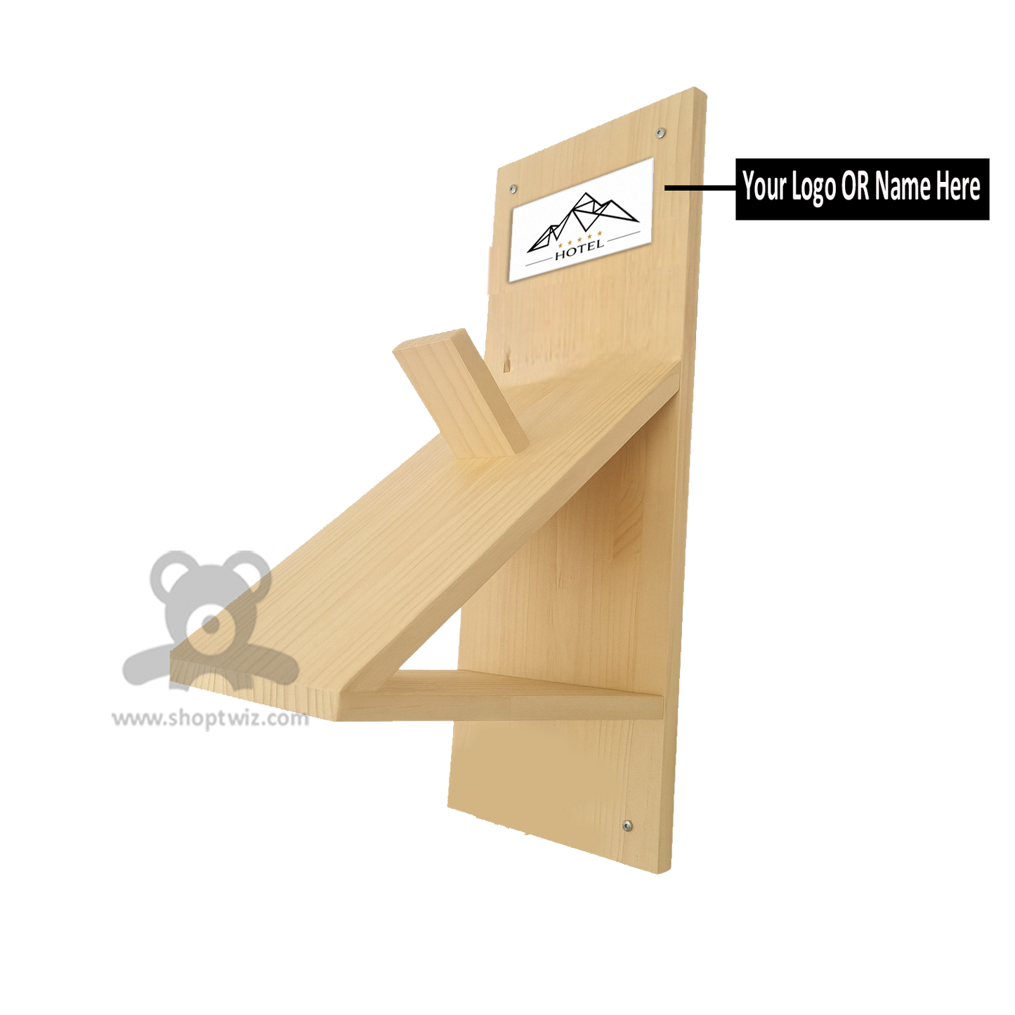 ShopTwiz Customized Wooden Helmet Holder – Personalize with Logo or Name | Unique Corporate Gift