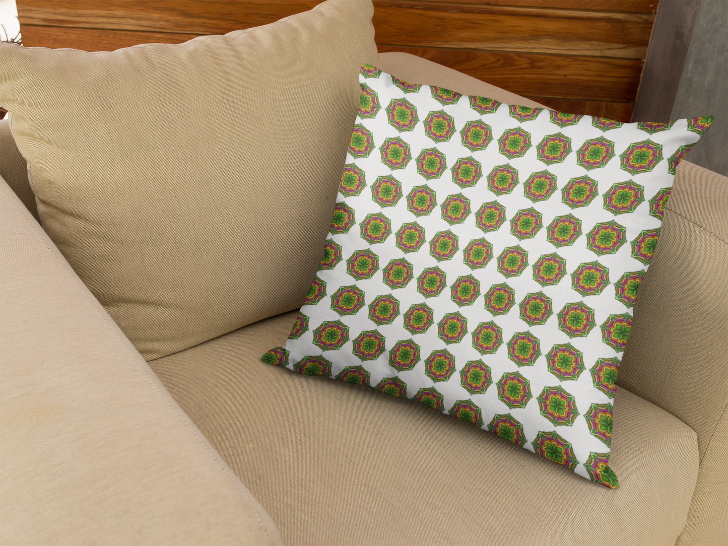 Printed Ethnic Cushion Cover with Filler Included ( 12 inch x 12 inch )