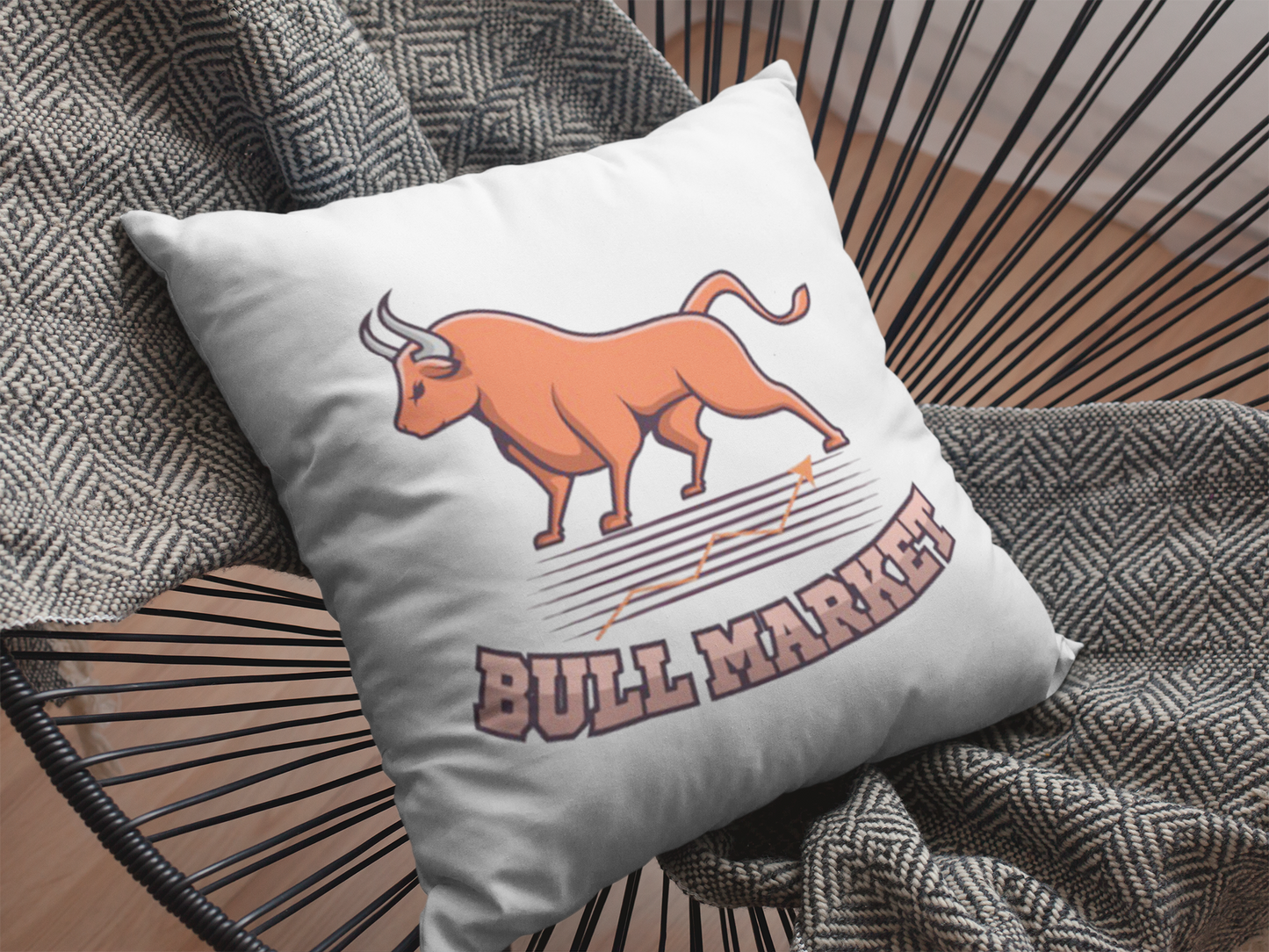 Bull Market  Printed Cushion