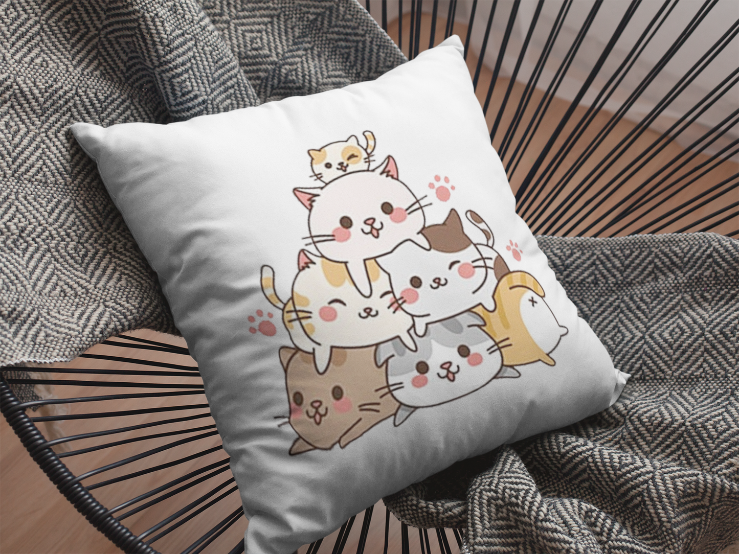 Cute Cats Printed Cushion