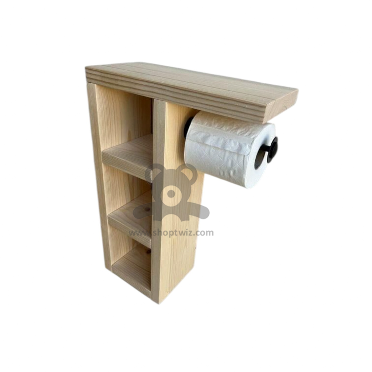 ShopTwiz Wooden Rectangle Toilet Paper Holder