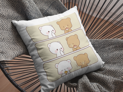 Mocha Bear Printed Cushion