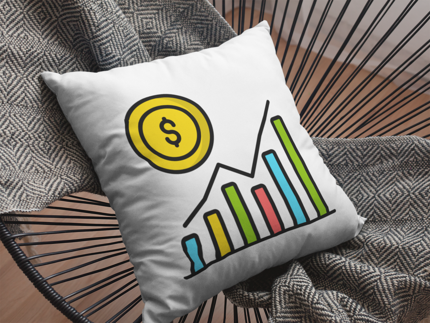 Stock Market Printed Cushion