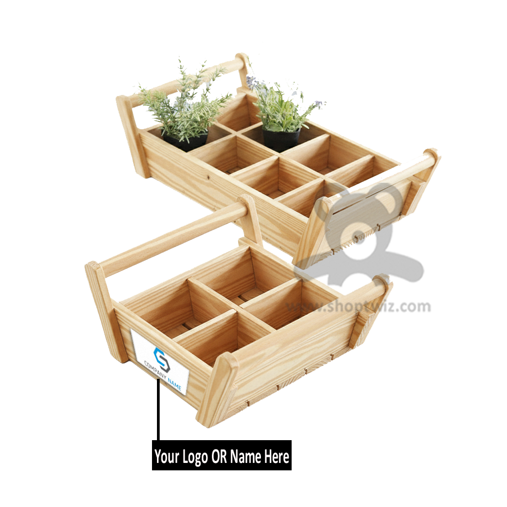 ShopTwiz Customized Wooden Flower Pot – Personalize with Logo or Name | Elegant Corporate Gift
