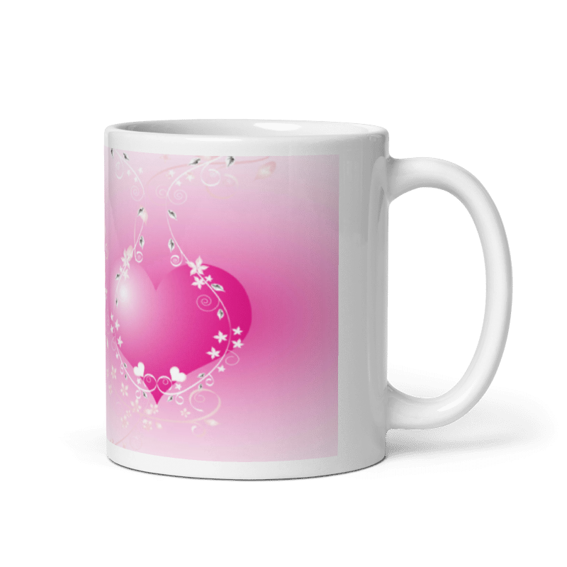 Customized Coffee Mug - Add Your Own Photo -Heart Background
