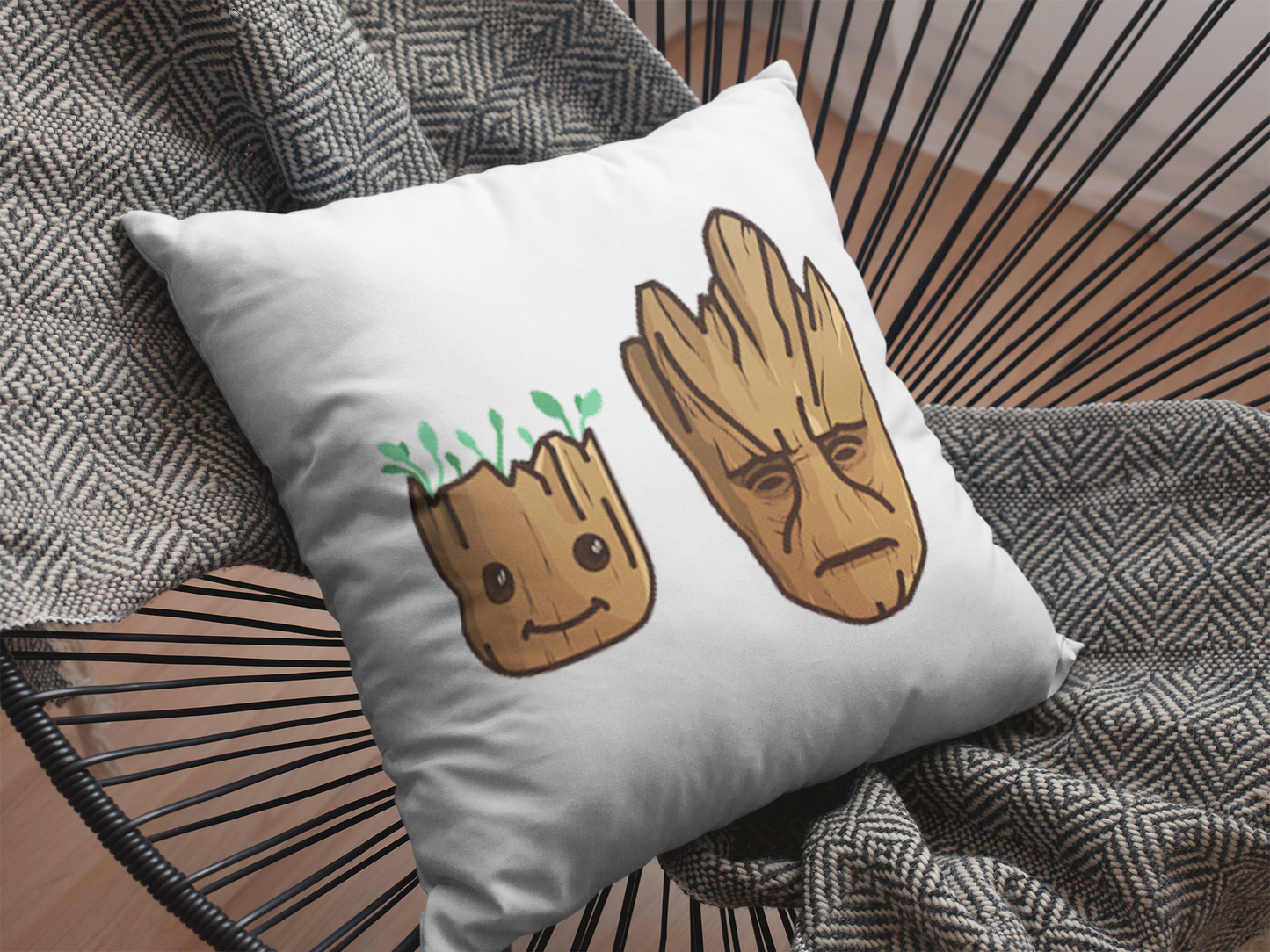 Baby Groot Printed Cushion