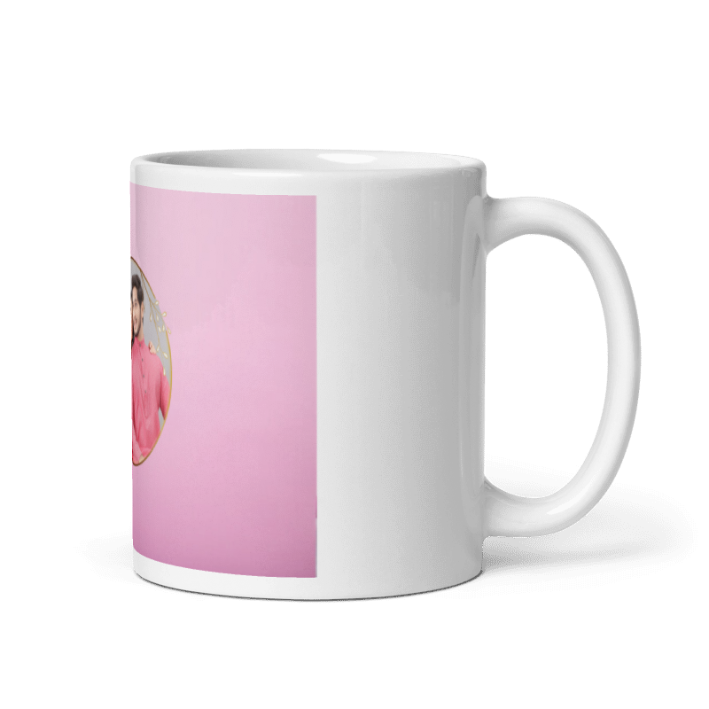 Customized Coffee Mug - Add Your Own Photo -Light Pink Background