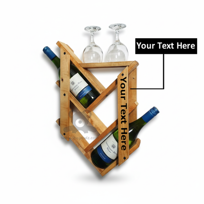 ShopTwiz Customized Wooden Wine Rack Stand – Personalized with Logo or Name | Premium Corporate Gift