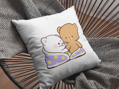 Mocha Bear Printed Cushion