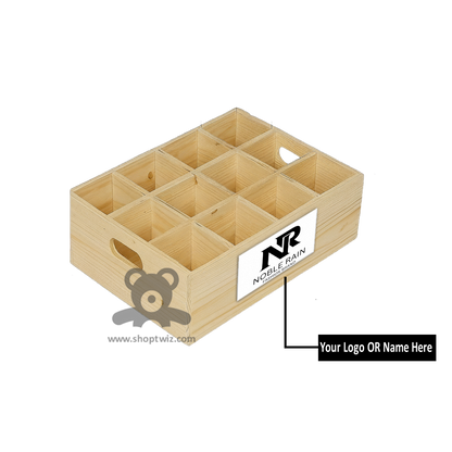 ShopTwiz Wooden Storage Organizer Box with 12 Compartments | Multipurpose Partition Case