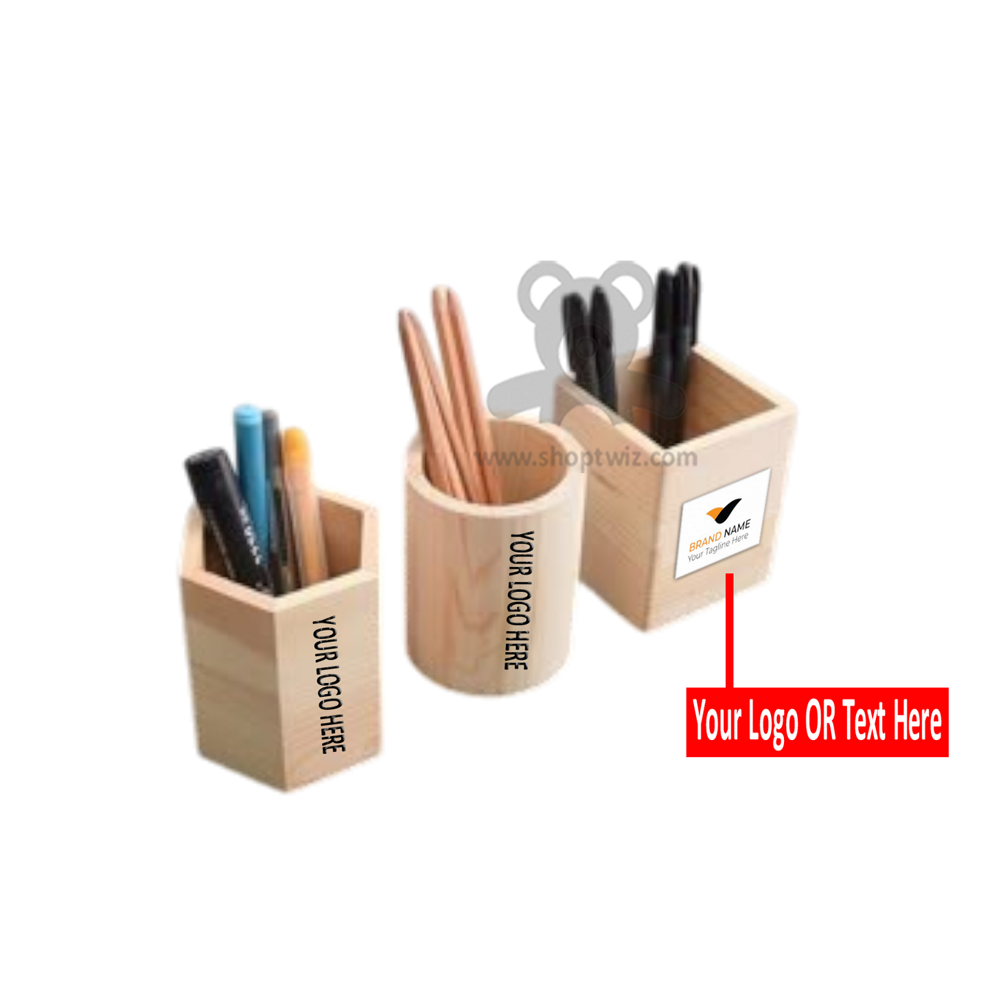 ShopTwiz Customized Wooden Pen Box – Personalize with Logo or Name | Elegant Corporate Gift