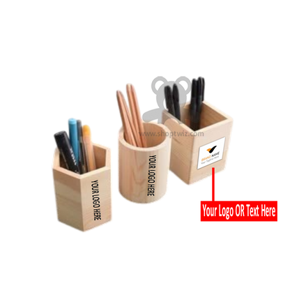 ShopTwiz Customized Wooden Pen Box – Personalize with Logo or Name | Elegant Corporate Gift