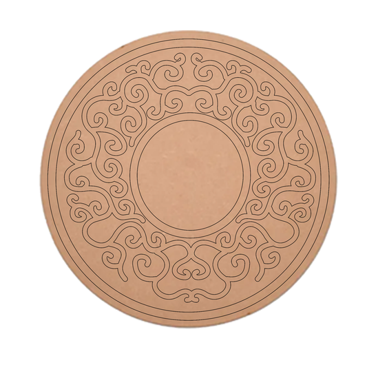 MDF Pre Marked  Art Cutout Art Design Round